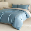 GobekUsa Cotton Embroidery Bedding Set, 4Pcs Duvet Cover Kit for Double Bed