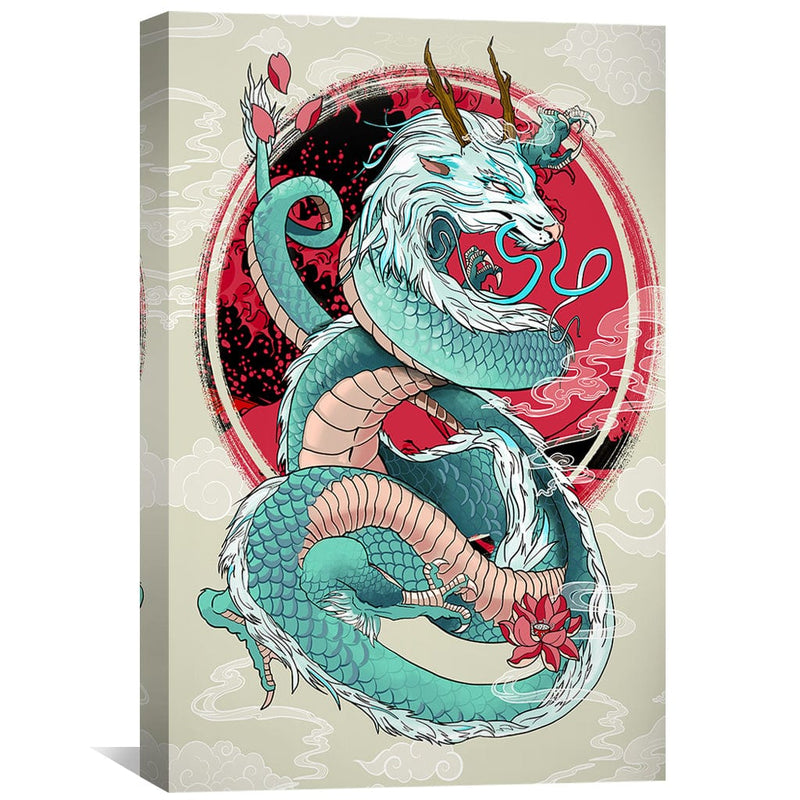 Light Blue Smoke Dragon Canvas