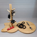 Light brown cat wooden key rack holder – living room storage tree by Decorbites