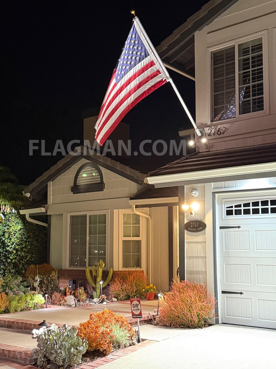 8' Non Tangle Outrigger Aluminum Flagpole Kit - Light Commercial Use, photo 4 of 5