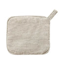 Light gray cotton linen coaster set with handle for dining room by Decorbites