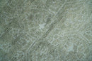 Light Green and Silver Traditional Large design 5x8 Hand Knotted wool and Art Silk Area Rug