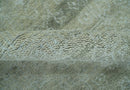 Light Green and Silver Traditional Large design 5x8 Hand Knotted wool and Art Silk Area Rug