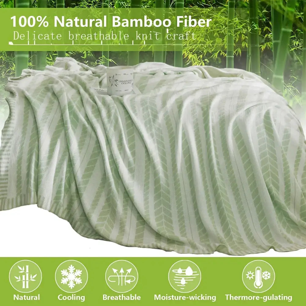GobekUsa Bamboo Knitted Cooling Blanket