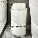 Light luxury bathroom trash can cream sensor waste bin kitchen by Decorbites