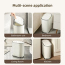 Light luxury bathroom trash can cream sensor waste bin kitchen by Decorbites