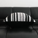 Light luxury plush black & white striped pillow cover living room by Decorbites