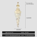 GobekUsa Light Luxury Rotating Crystal Chandelier for Villa Living Room