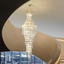 GobekUsa Light Luxury Rotating Crystal Chandelier for Villa Living Room