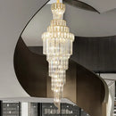GobekUsa Light Luxury Rotating Crystal Chandelier for Villa Living Room