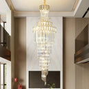 GobekUsa Light Luxury Rotating Crystal Chandelier for Villa Living Room