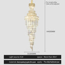 GobekUsa Light Luxury Rotating Crystal Chandelier for Villa Living Room