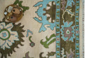 Light Peach, Green and Aqua Hand knotted Traditional Oushak 9x12 wool Area Rug by The Rug Decor