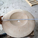 Light Beige Travertine Stone Round Vessel Bathroom Sink 21
