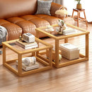 GobekUsa Glass Coffee Table Set for Small Apartment Living