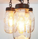 Mason Jar LIGHT FIXTURE New Quart Chain Trio by The Lamp Goods