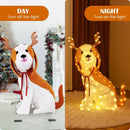 Lighted Christmas Dog with LED Lights Ground Stakes and Cable Tiers by LJGDeals