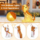 Lighted Christmas Dog with LED Lights Ground Stakes and Cable Tiers by LJGDeals