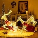 3-Piece Lighted Christmas Reindeer Family with LED Lights and Bows by LJGDeals