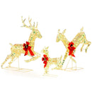 3-Piece Lighted Christmas Reindeer Family with LED Lights and Bows by LJGDeals