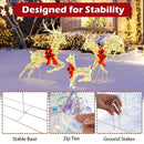 3-Piece Lighted Christmas Reindeer Family with LED Lights and Bows by LJGDeals
