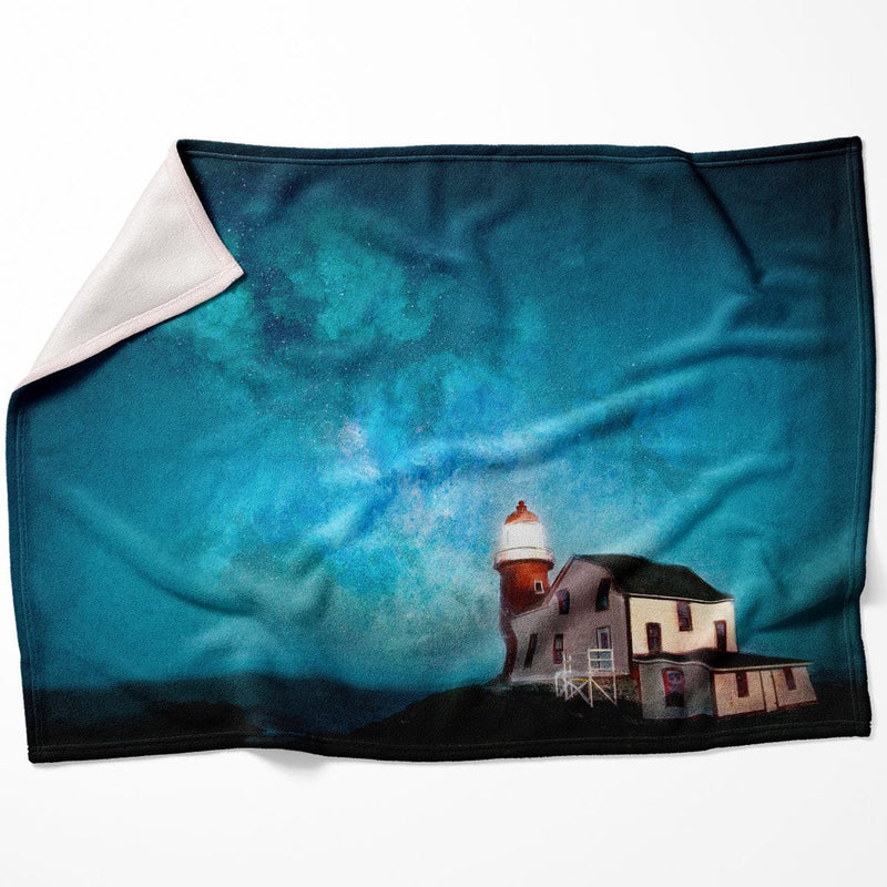 Lighthouse and the Stars Blanket