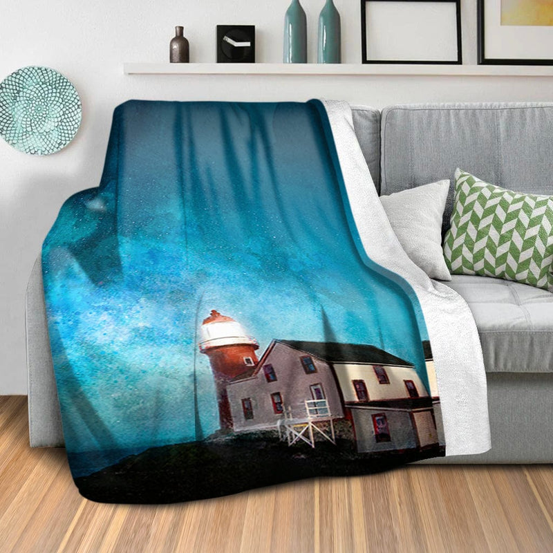 Lighthouse and the Stars Blanket