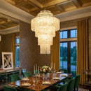 Multi-Layered Capiz Shell Cascading Chandelier