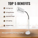 LightView Pro 8X10 - Full Page Magnifying Floor Lamp - Hands Free Magnifier with Bright LED Light for Reading - Flexible Gooseneck Holds Position