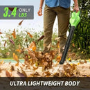 Lightweight Electric Cordless Leaf Blower for Lawn Care With 2 Batteries & Charger