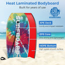 33/37/41 Inches Lightweight Body Board Boogie Board with EPS Core XPE Deck HDPE Bottom Multicolor1 by LJGDeals
