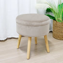 17.5"H Round Velvet Tufted Footrest Stool Ottoman by JHY DESIGN
