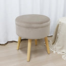 17.5"H Round Velvet Tufted Footrest Stool Ottoman by JHY DESIGN
