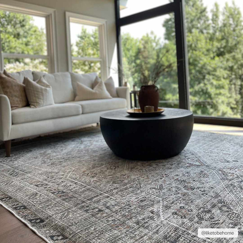 Barny Beige Washable Area Rug