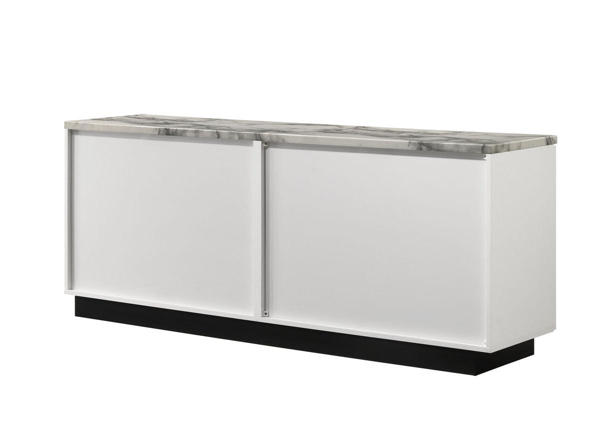 Matilda Cabinet Console Table with White Faux Marble Top, photo 2 of 4