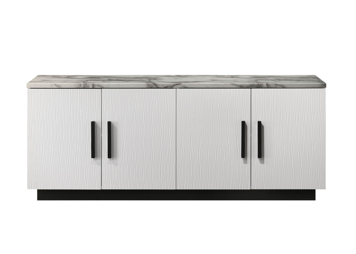 Matilda Cabinet Console Table with White Faux Marble Top, photo 3 of 4