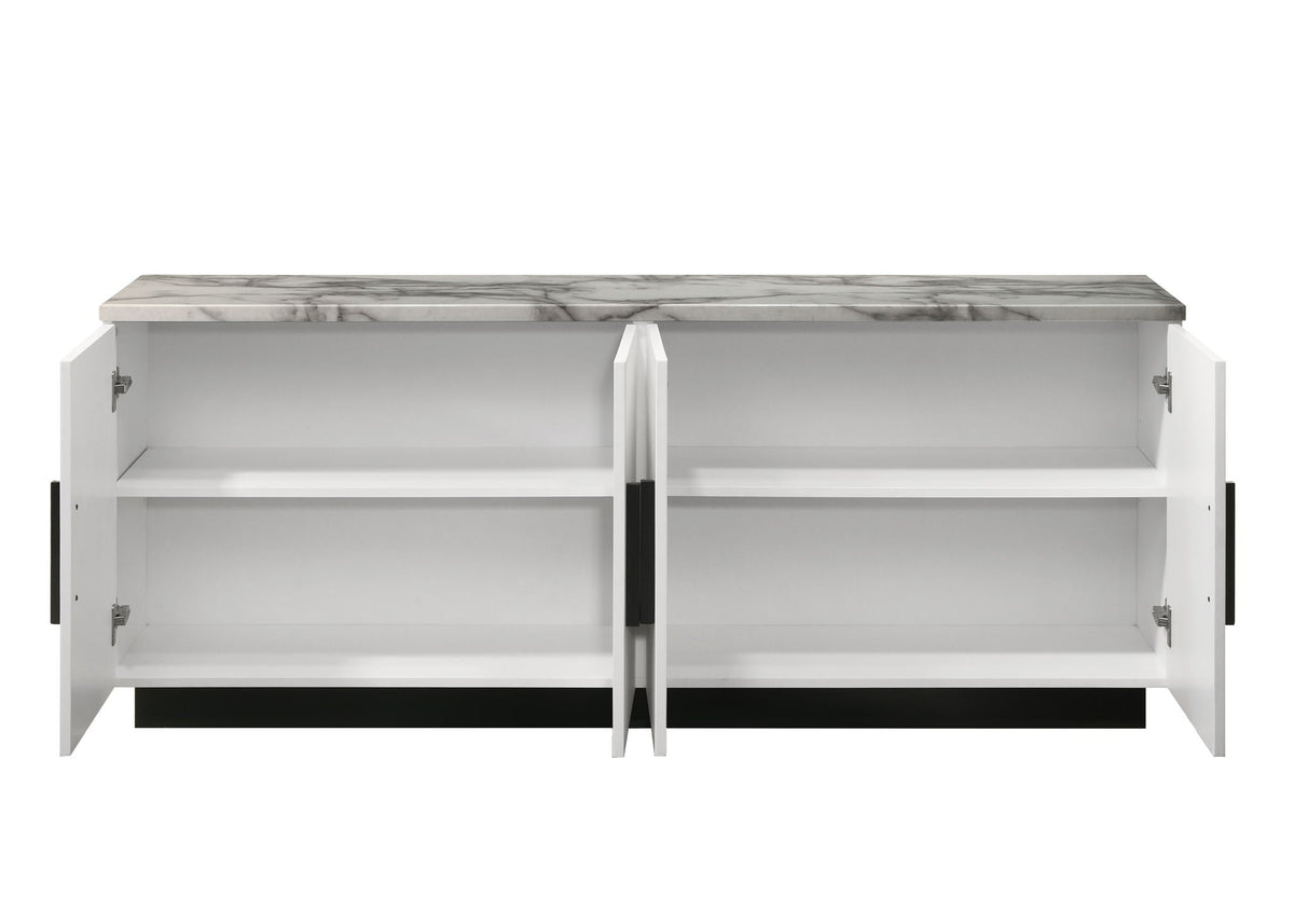 Matilda Cabinet Console Table with White Faux Marble Top, photo 4 of 4