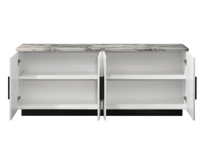 Matilda Cabinet Console Table with White Faux Marble Top, photo 4 of 4