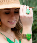 Lime Turquoise Statement Ring