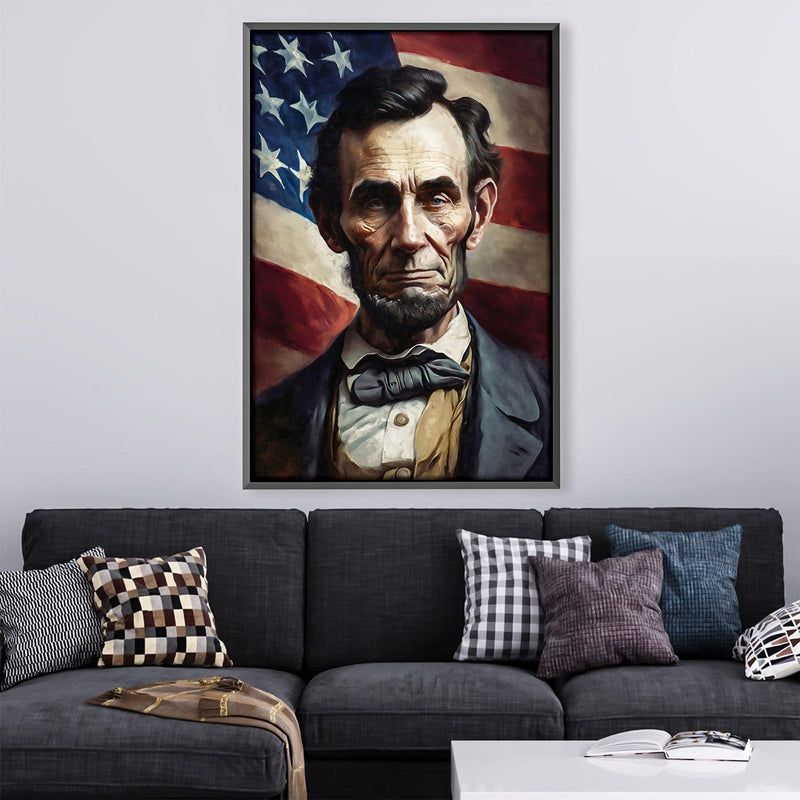 Lincoln and the Flag Canvas