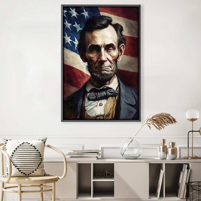 Lincoln and the Flag Canvas