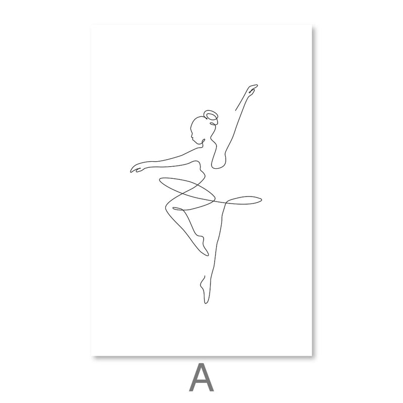 Line Ballerinas Canvas