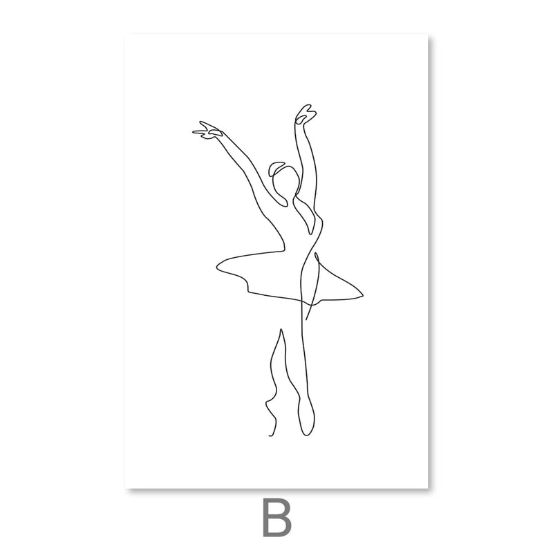 Line Ballerinas Canvas