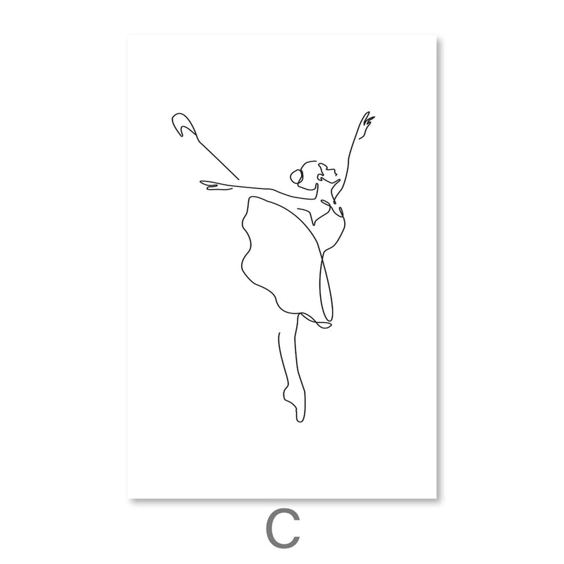 Line Ballerinas Canvas