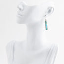Line Blue Turquoise Sterling Silver Drop Earrings