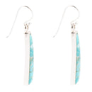 Line Blue Turquoise Sterling Silver Drop Earrings