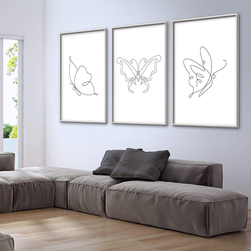 Line Butterflies Canvas