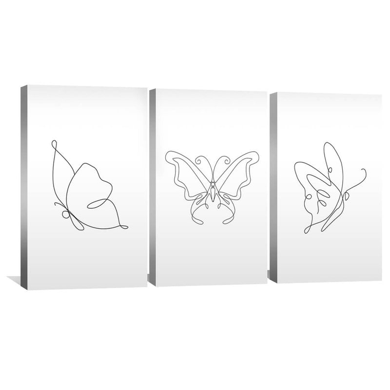 Line Butterflies Canvas