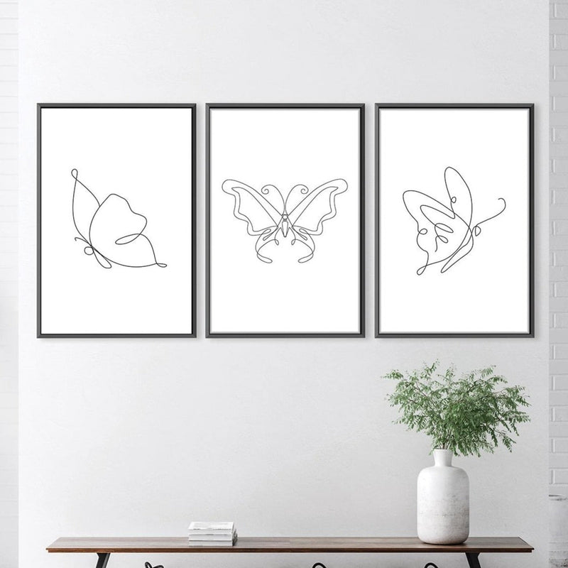 Line Butterflies Canvas