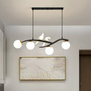 GobekUsa Linear Island Pendant Light with Modern Minimalist Design and Glass Shade for Dining Table - Stylish and Functional